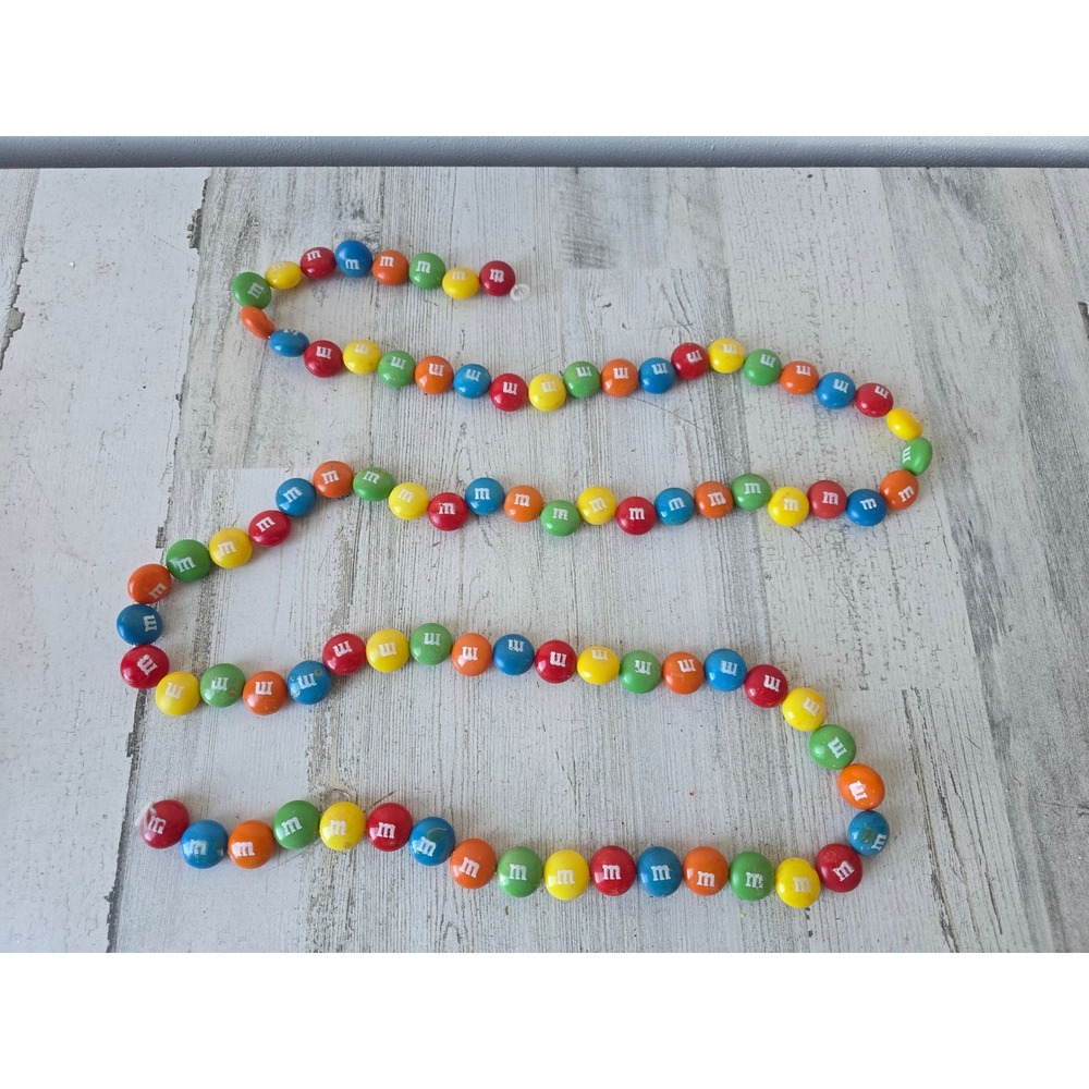 Vintage M&M Garland candy‎ Xmas decor rainbow red blue green